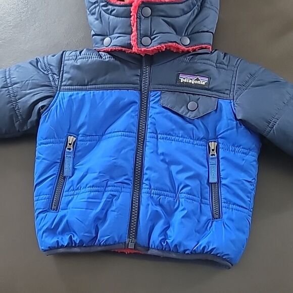 Patagonia Nwt Baby Reversible Tribbles Hoody Viking Blue - Picture 5 of 11
